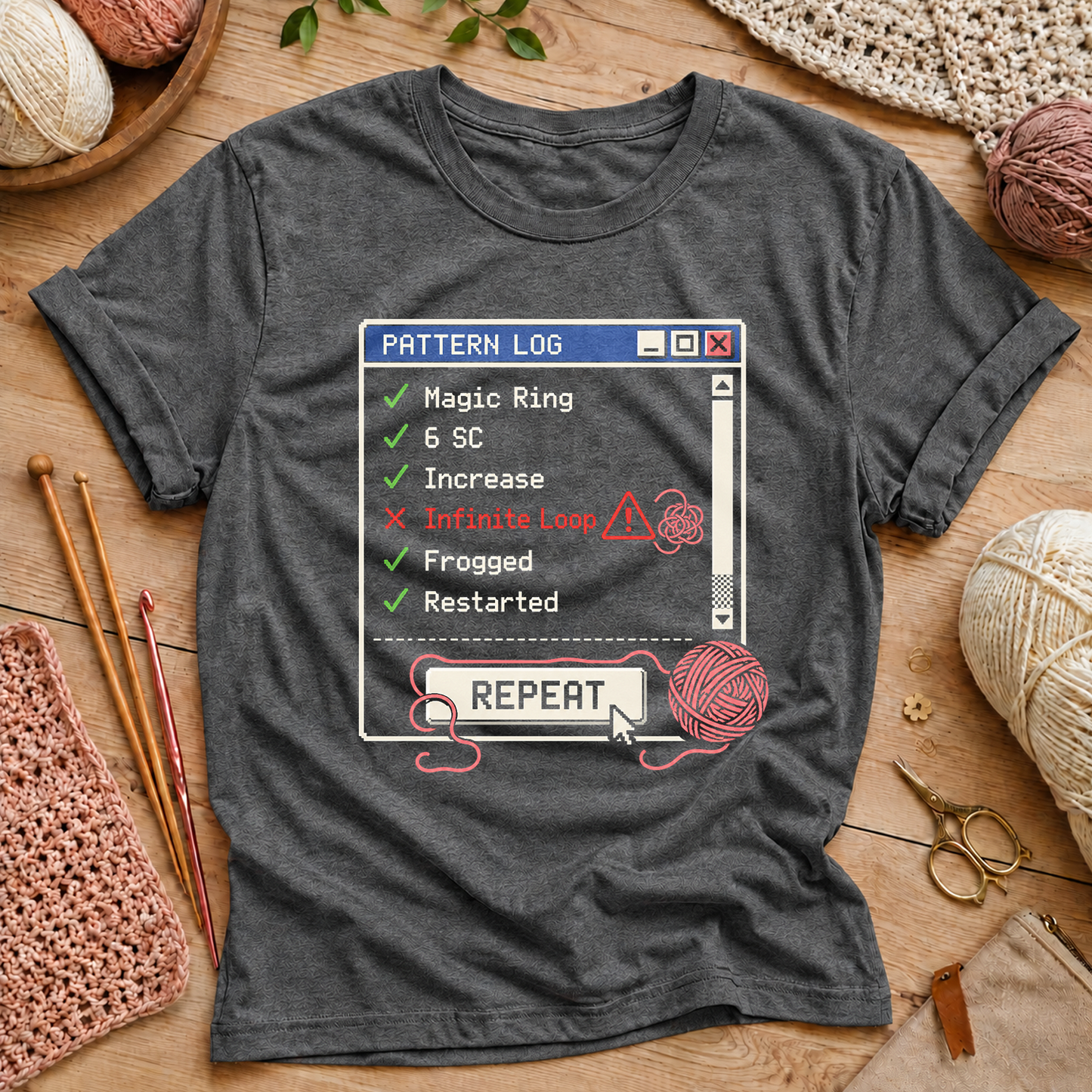 Crochet Pattern Log T-Shirt