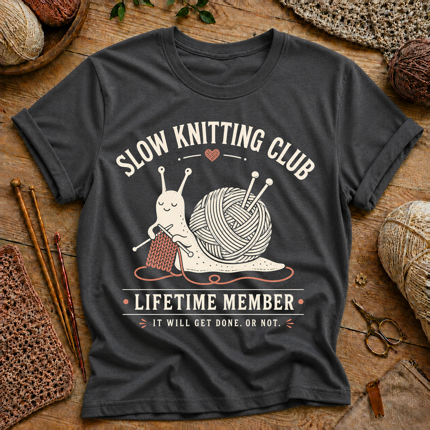 Slow Knitting Club Lifetime Member T-Shirt
