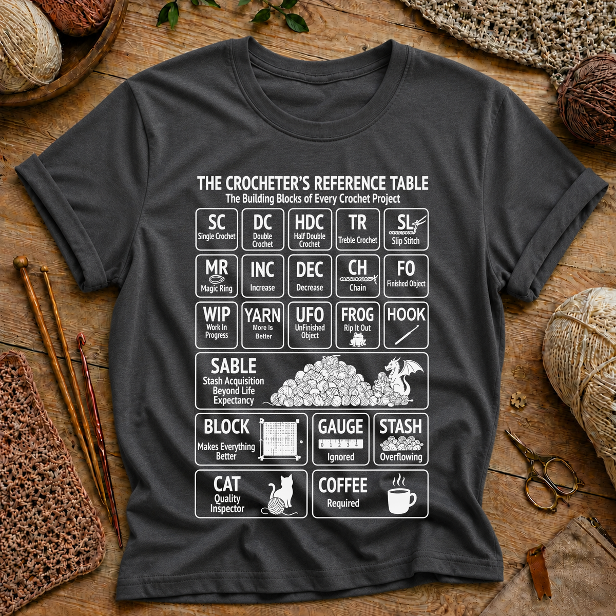 Crocheter's Reference Table T-Shirt