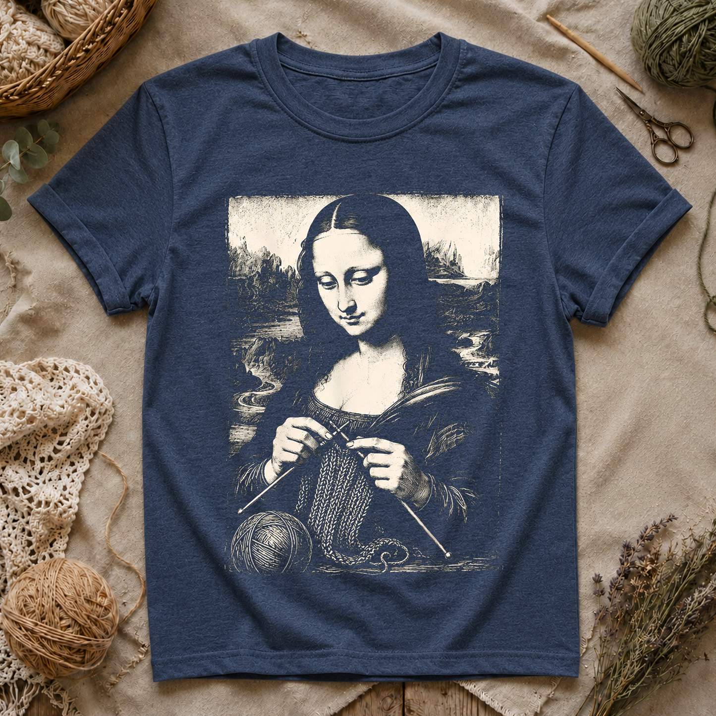 Mona Lisa Knitting T-Shirt