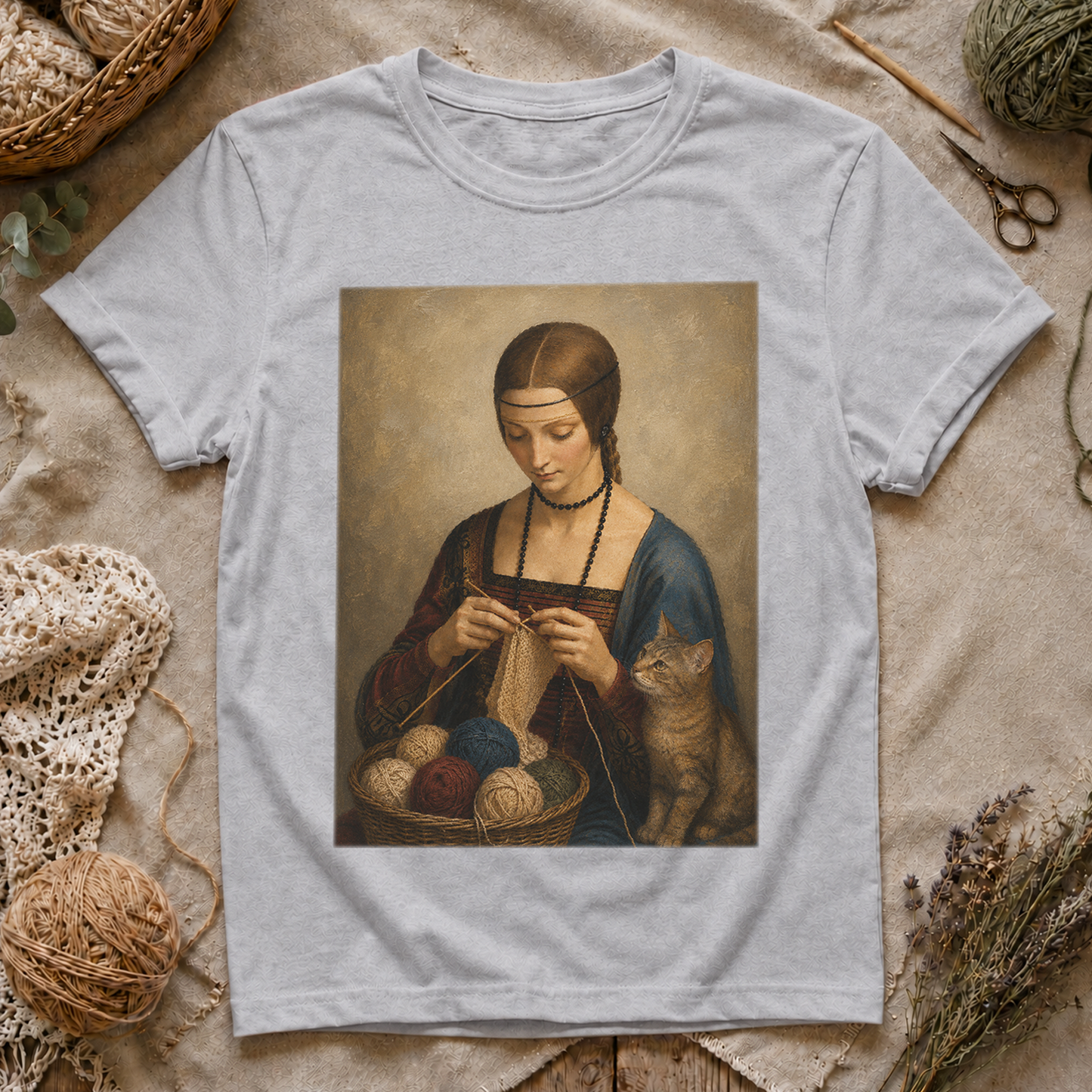 Vintage Knitting Lady T-Shirt