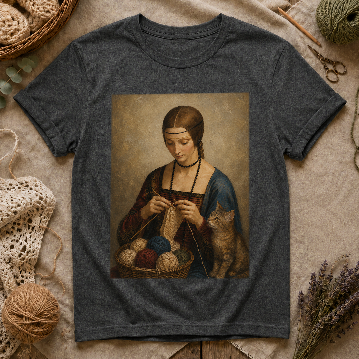 Vintage Knitting Lady T-Shirt