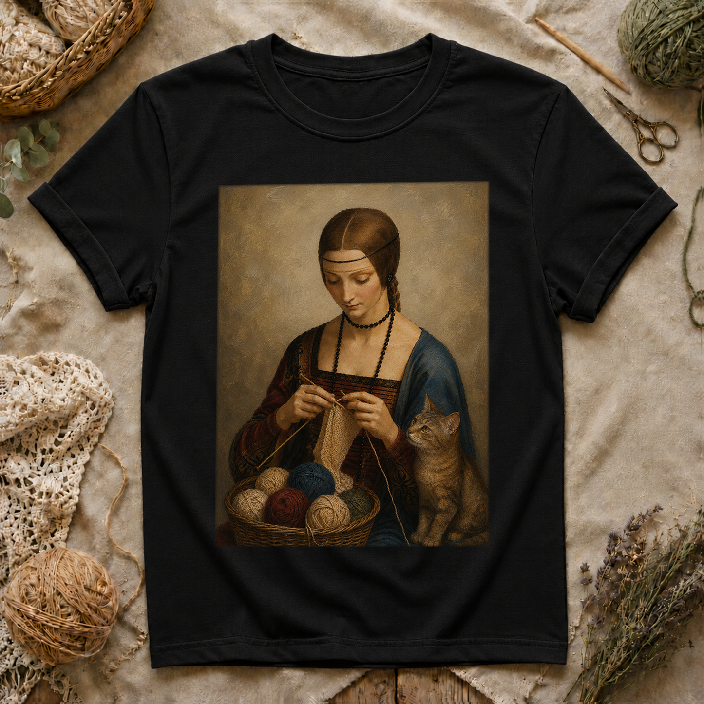 Vintage Knitting Lady T-Shirt