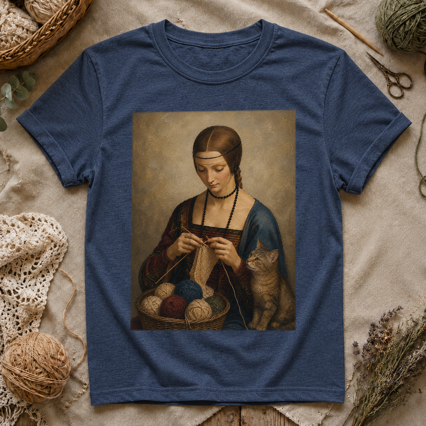 Vintage Knitting Lady T-Shirt