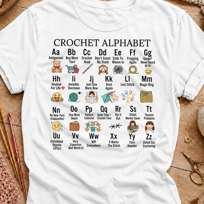 Crochet Alphabet T Shirt