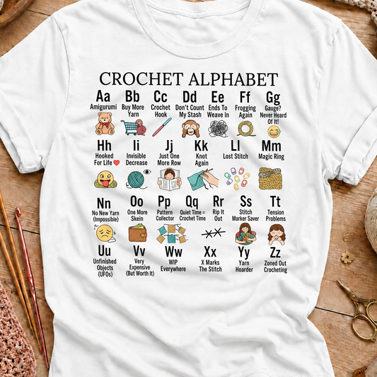 Crochet Alphabet T Shirt