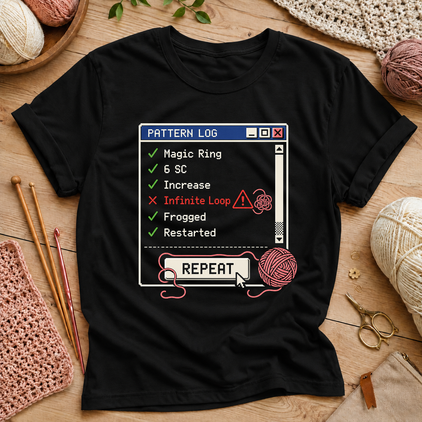 Crochet Pattern Log T-Shirt