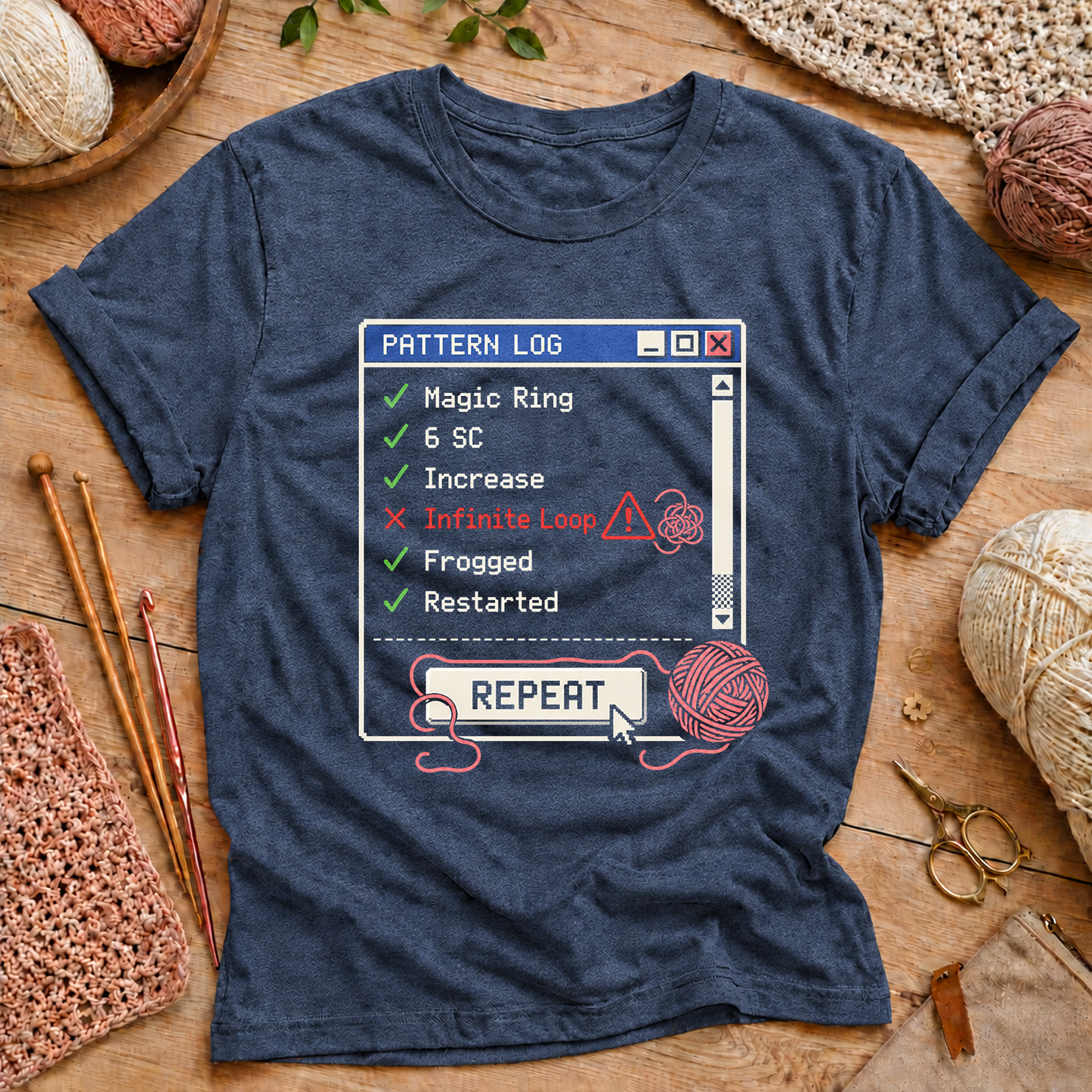 Crochet Pattern Log T-Shirt
