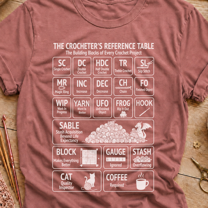 Crocheter's Reference Table T-Shirt