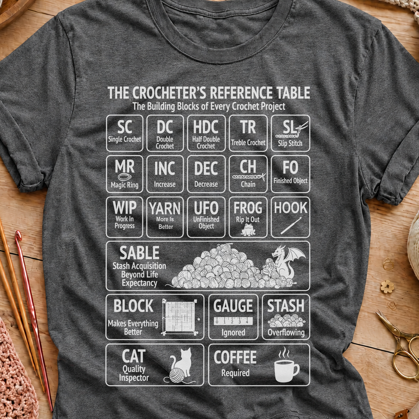 Crocheter's Reference Table T-Shirt