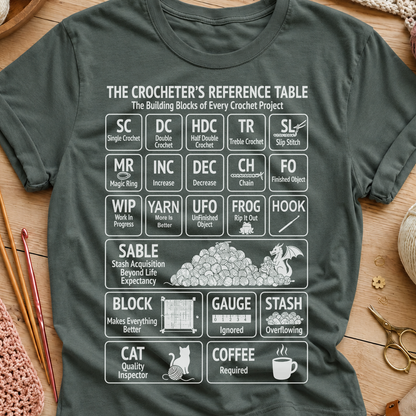 Crocheter's Reference Table T-Shirt