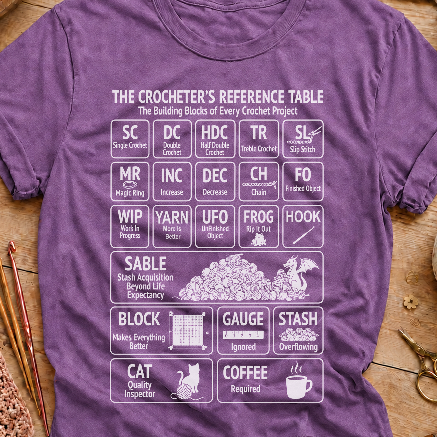Crocheter's Reference Table T-Shirt