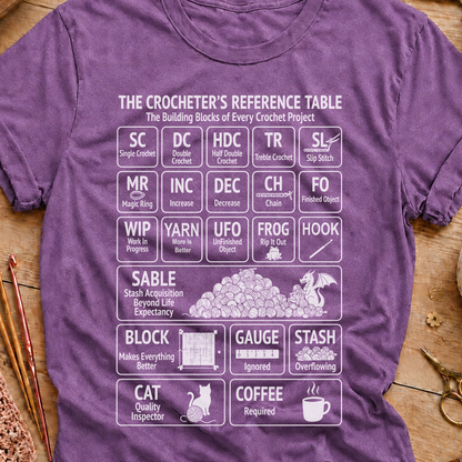 Crocheter's Reference Table T-Shirt
