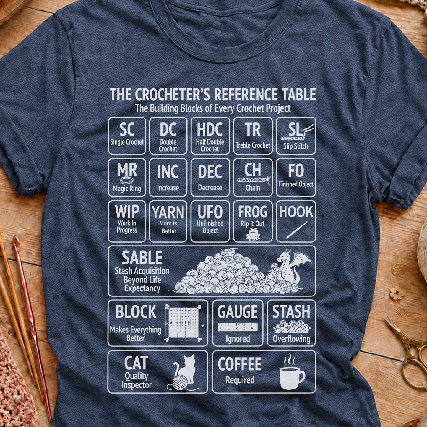 Crocheter's Reference Table T-Shirt