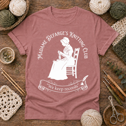 Madame Defarge’s Knitting Club: We Keep Records T Shirt