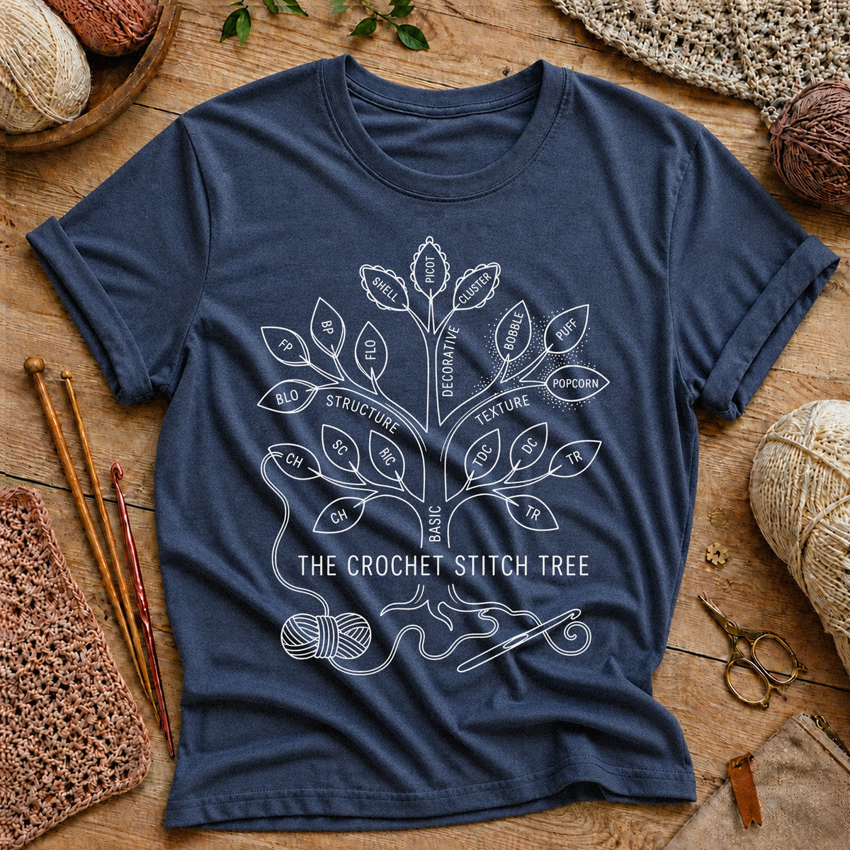 The Crochet Stitch Tree T-Shirt