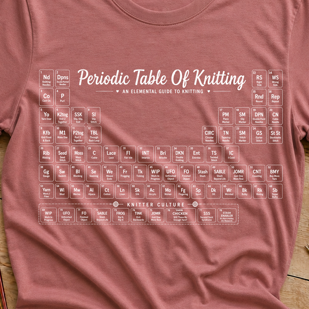 Periodic Table Of Knitting T-Shirt
