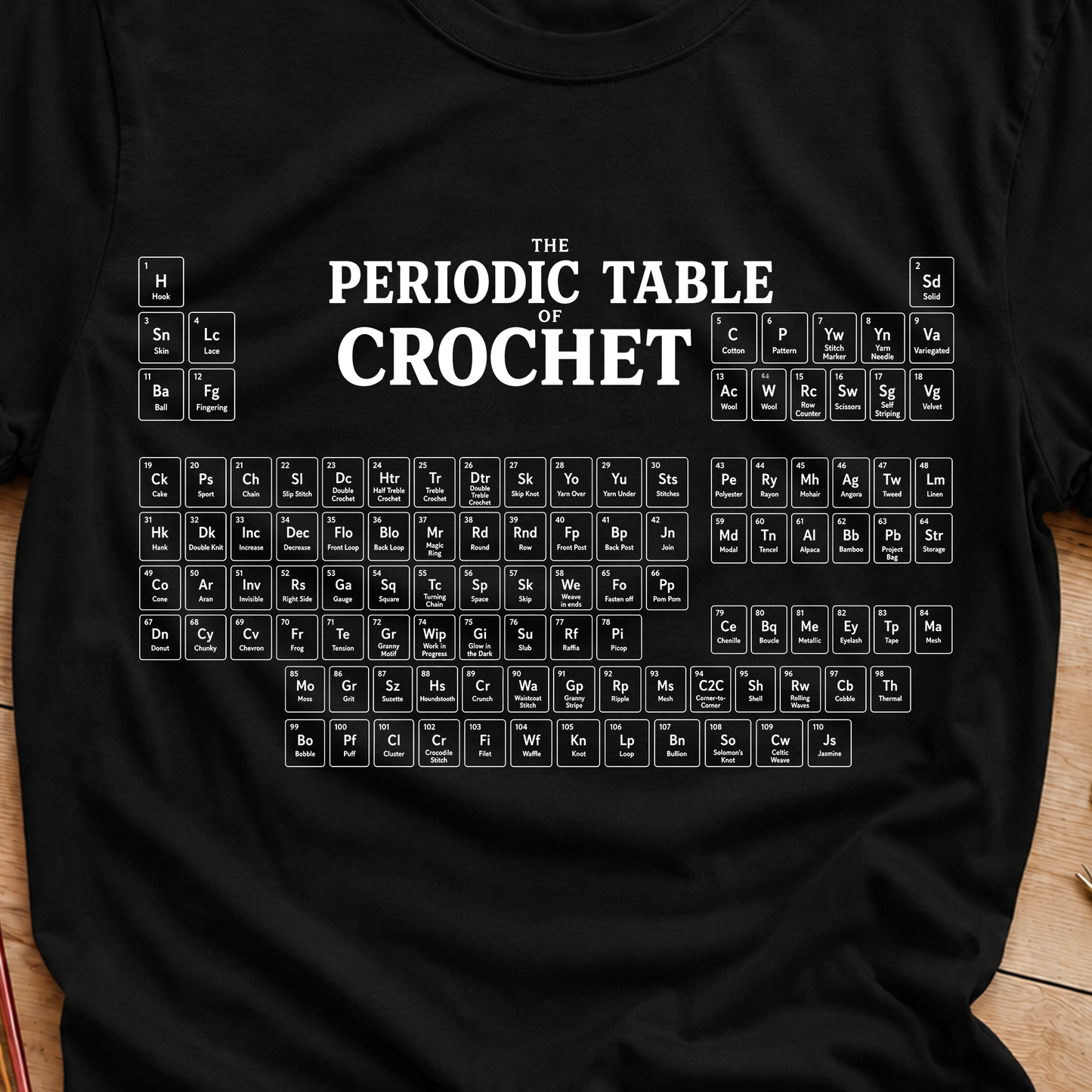 Periodic Table Crochet T‑Shirt