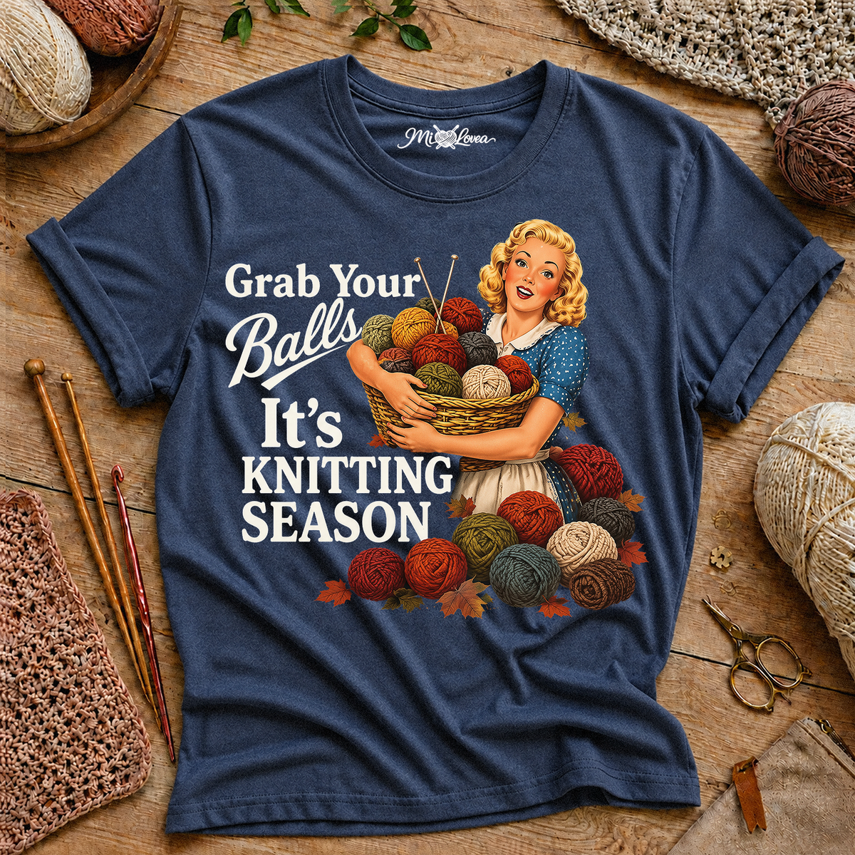 "Grab Your Balls" Retro Yarn Shirt