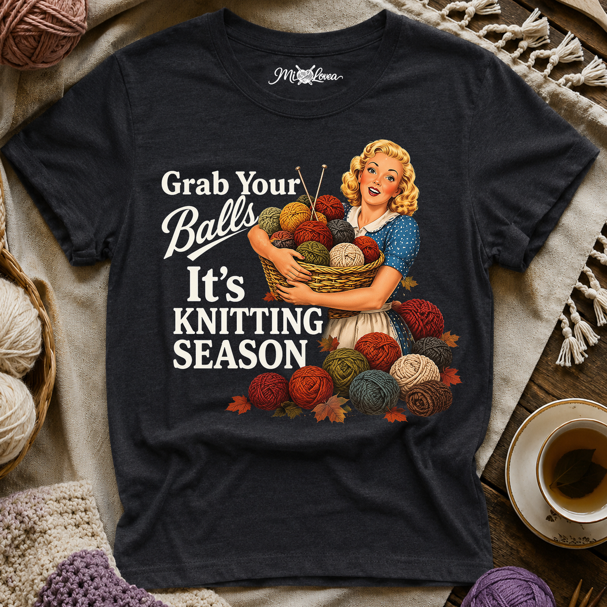 "Grab Your Balls" Retro Yarn Shirt