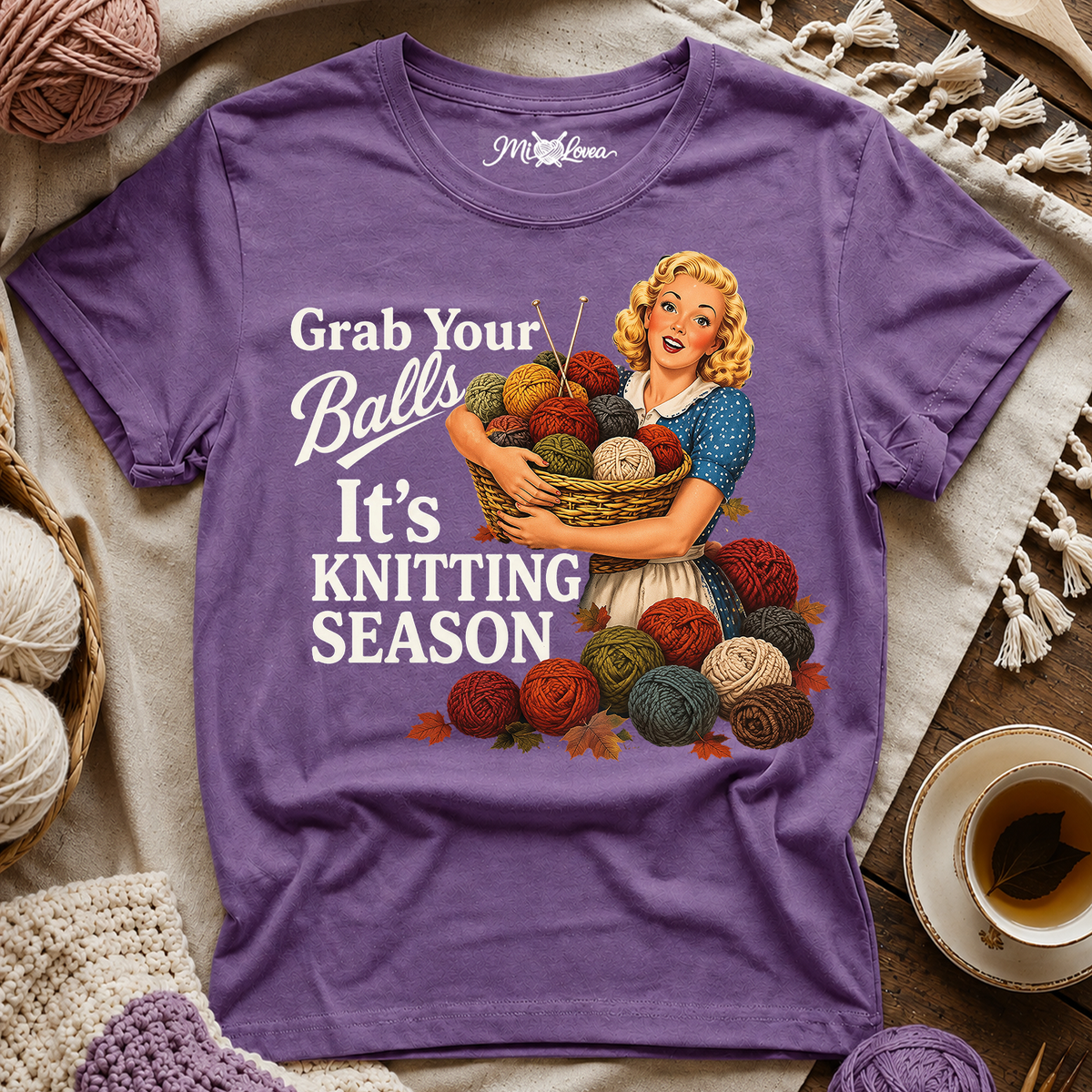 "Grab Your Balls" Retro Yarn Shirt