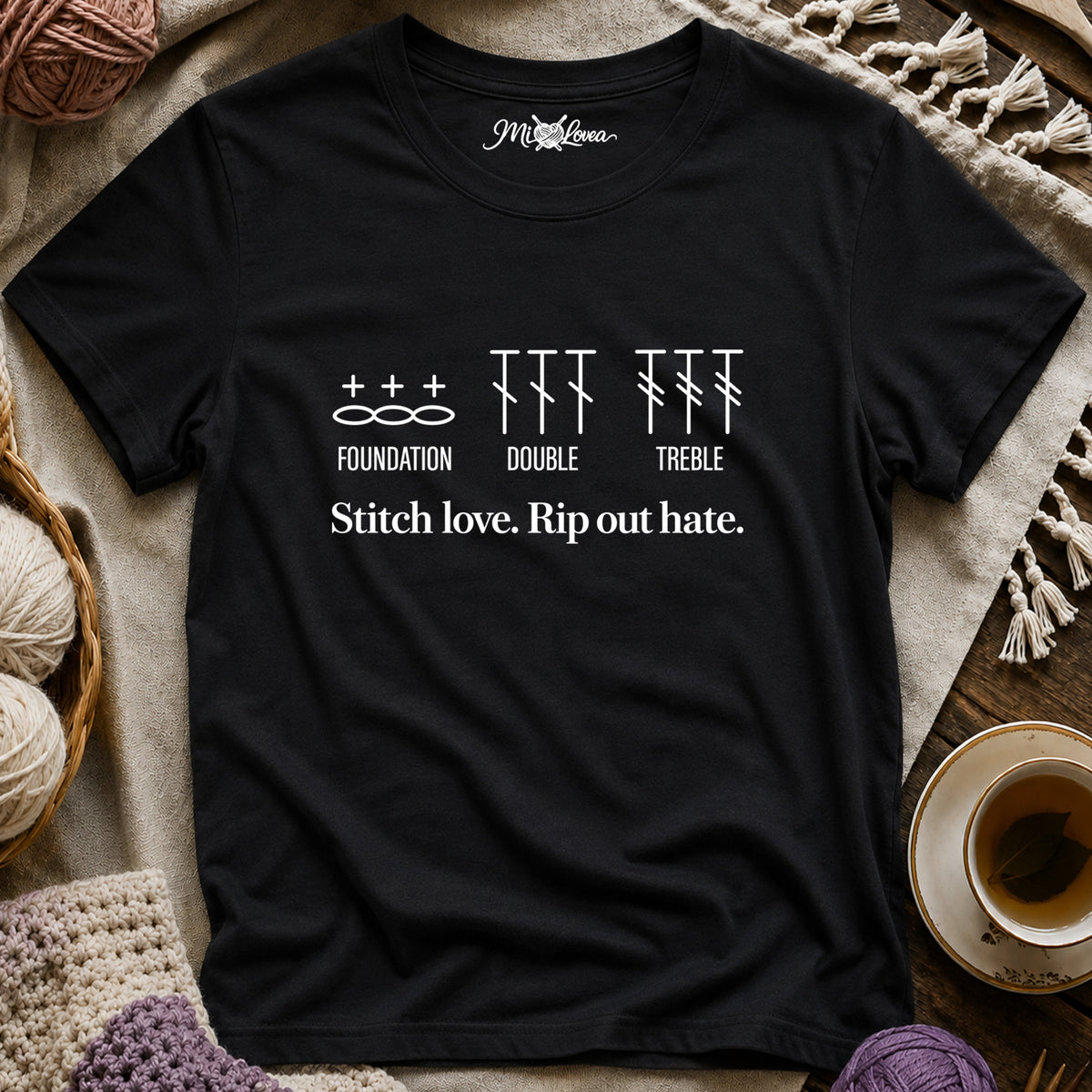 Stitch Love Rip Out Hate T‑Shirt