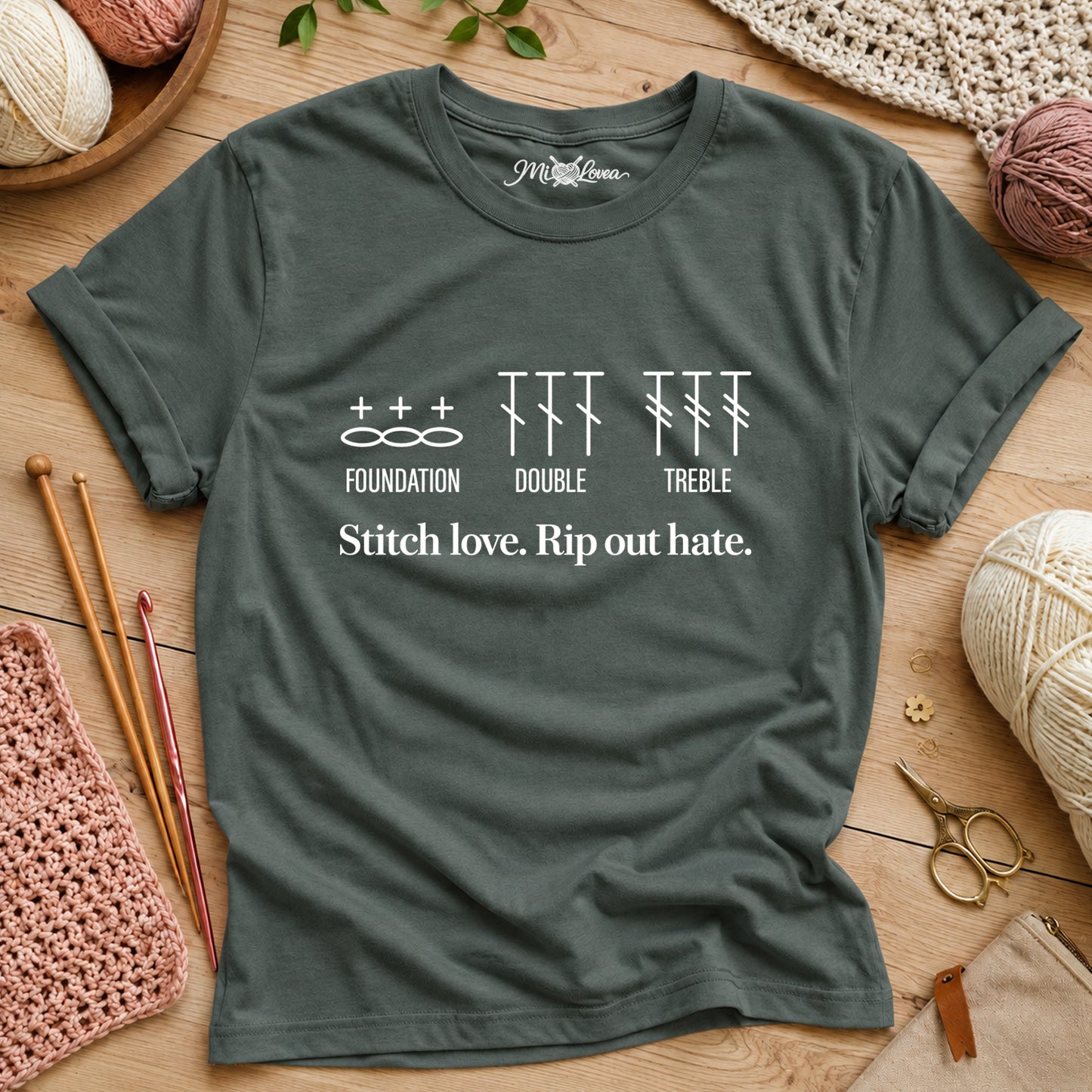 Stitch Love Rip Out Hate T‑Shirt