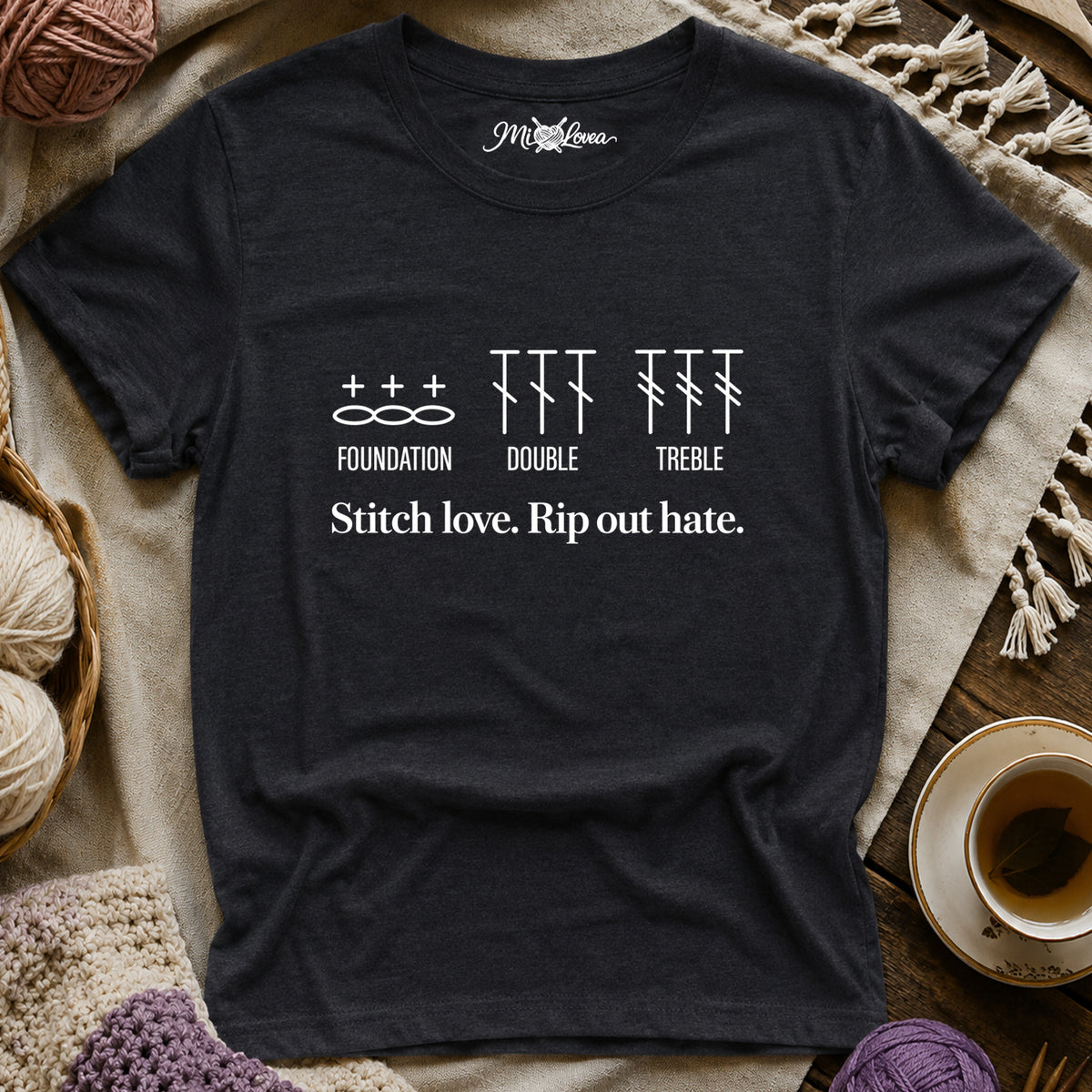 Stitch Love Rip Out Hate T‑Shirt