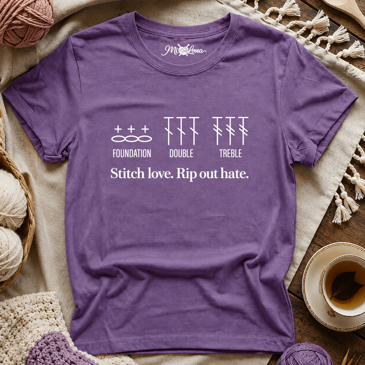 Stitch Love Rip Out Hate T‑Shirt