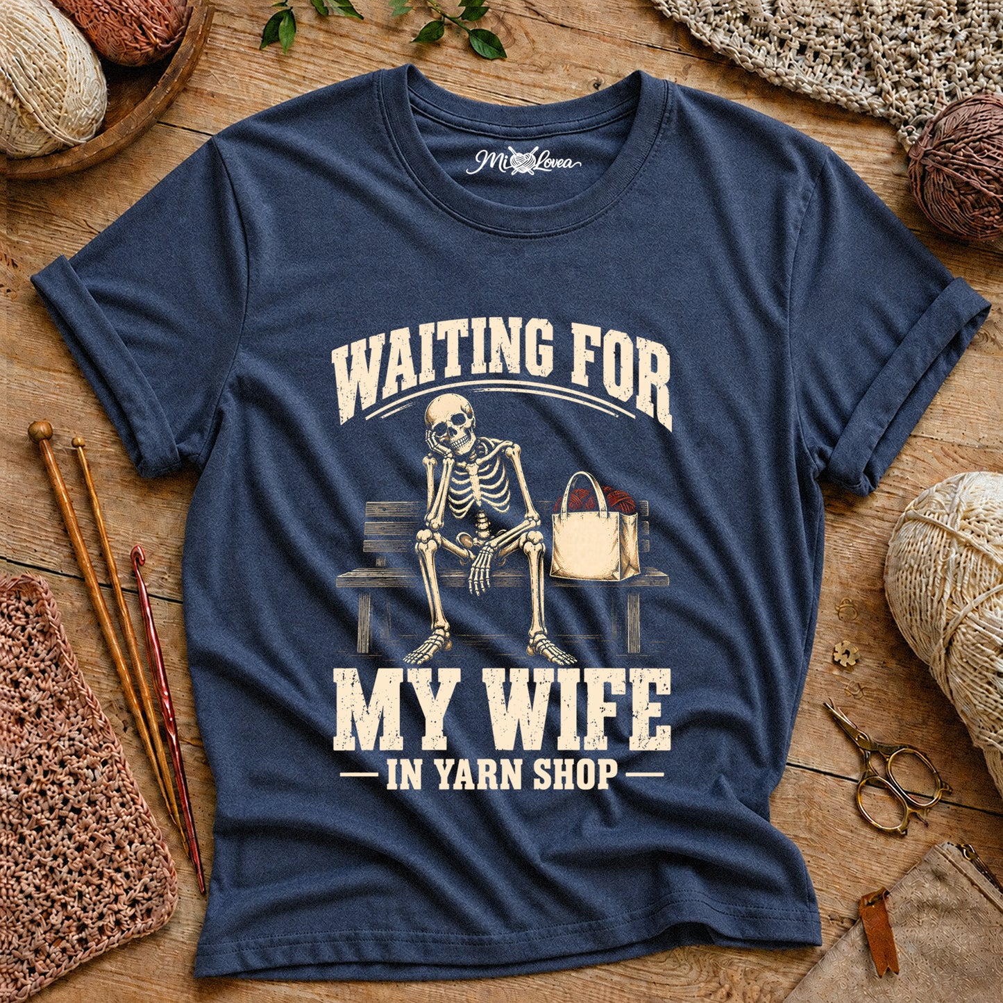 Waiting for My Wife in Yarn Shop T-Shirt