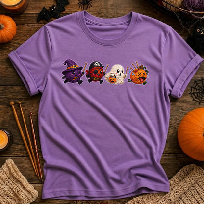 Halloween Candy Characters Tee — Cute Witch, Pirate, Ghost & Pumpkin Candy Shirt