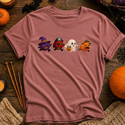 Halloween Candy Characters Tee — Cute Witch, Pirate, Ghost & Pumpkin Candy Shirt