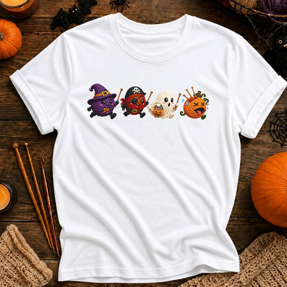 Halloween Candy Characters Tee — Cute Witch, Pirate, Ghost & Pumpkin Candy Shirt