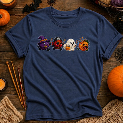Halloween Candy Characters Tee — Cute Witch, Pirate, Ghost & Pumpkin Candy Shirt
