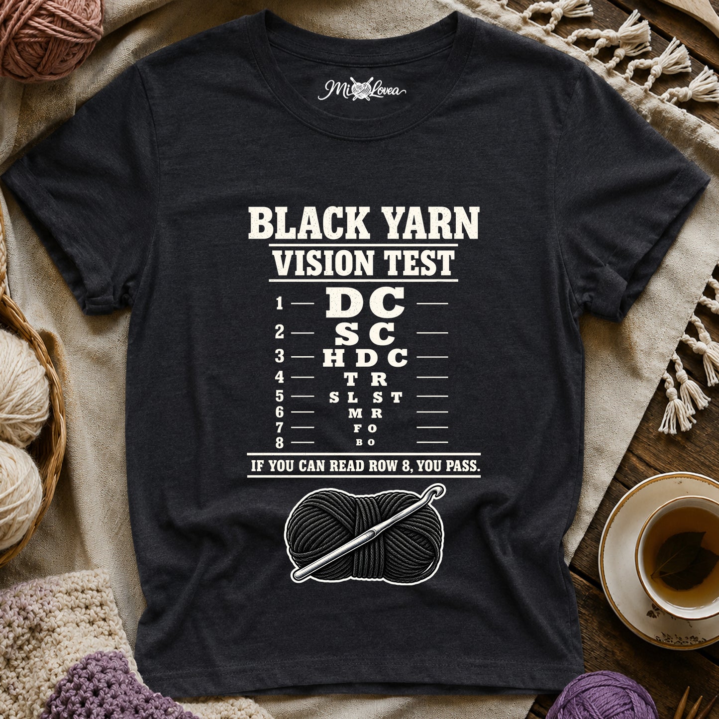 Black Yarn Vision Test T-Shirt