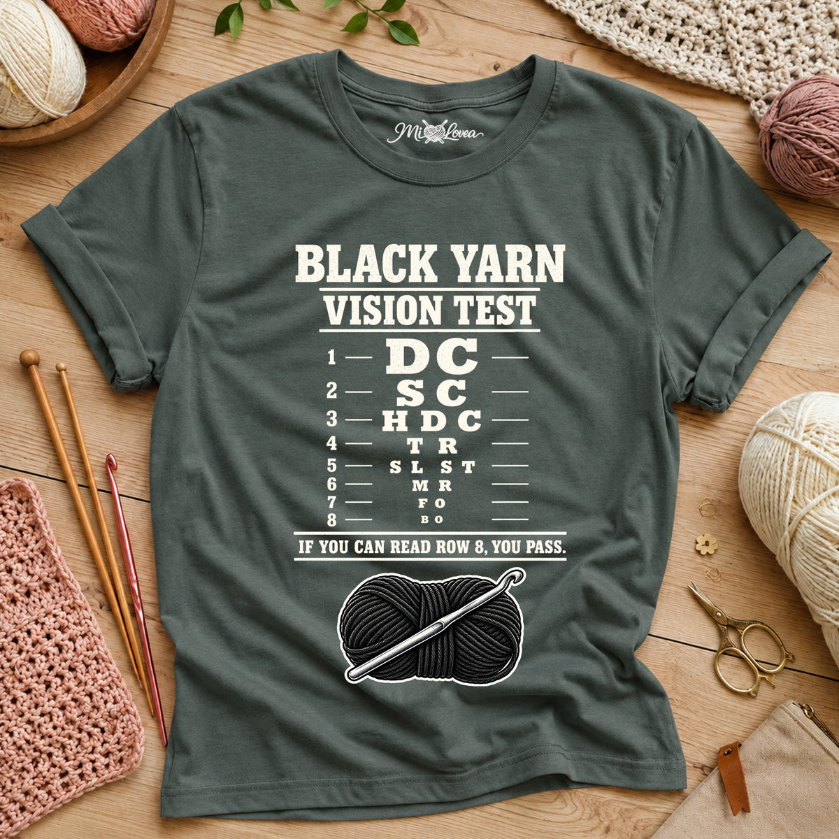 Black Yarn Vision Test T-Shirt