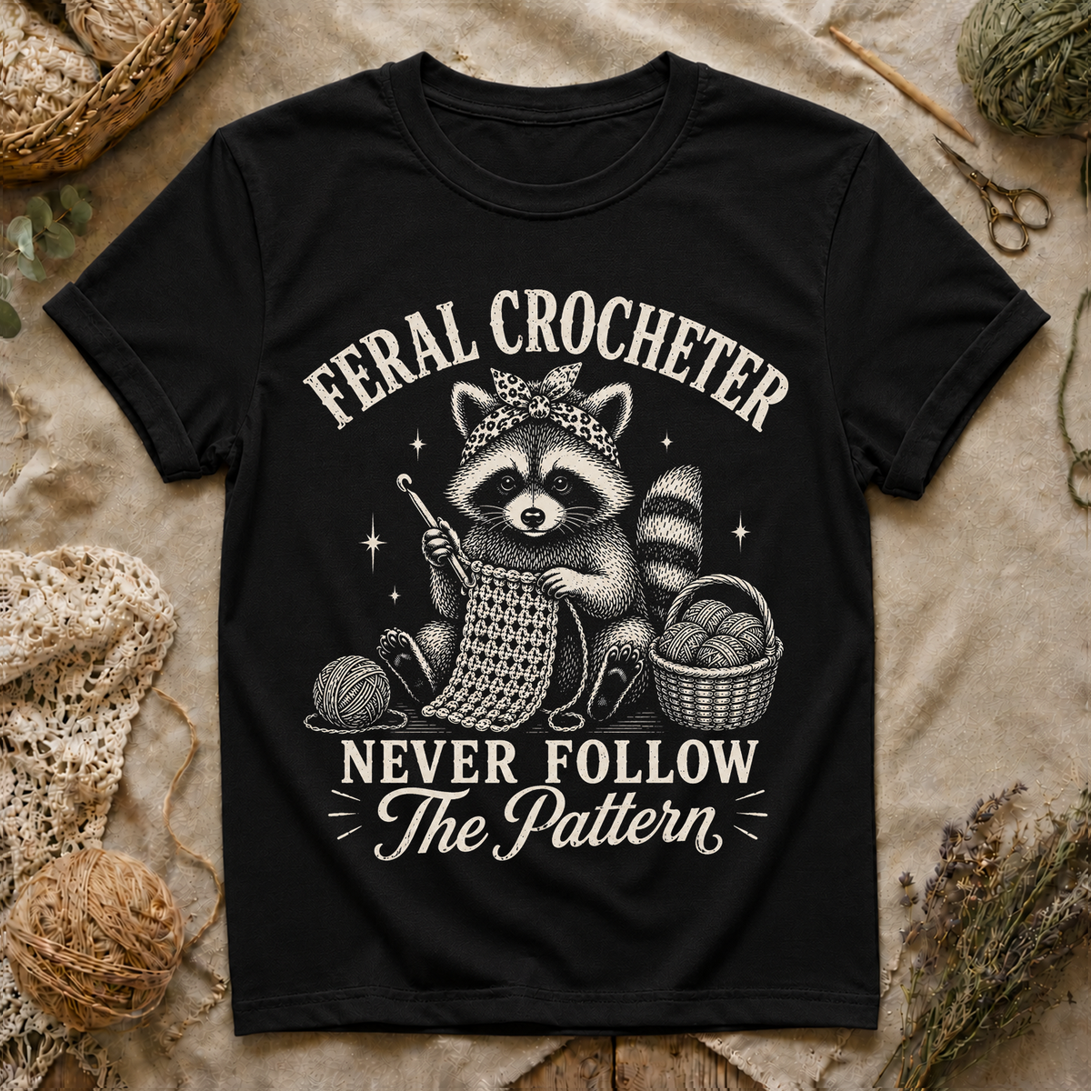 Feral Crocheter Never Follow The Pattern T‑Shirt