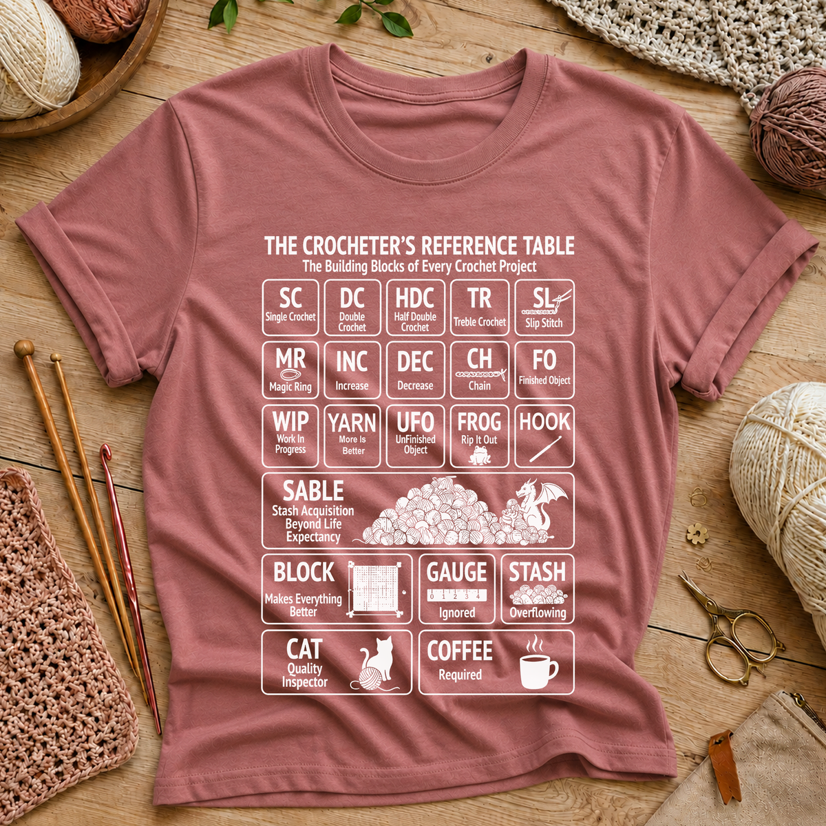 Crocheter's Reference Table T-Shirt