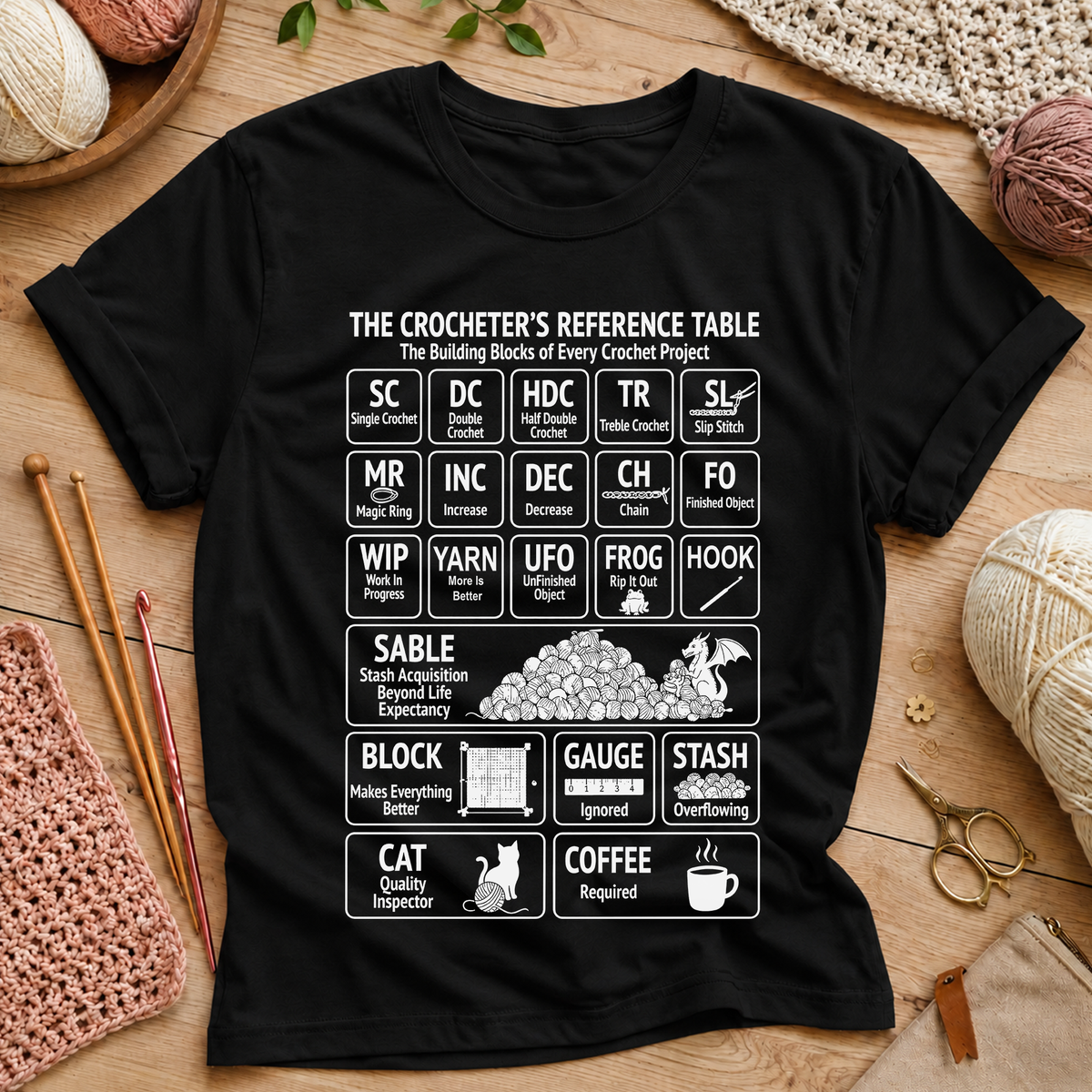 Crocheter's Reference Table T-Shirt