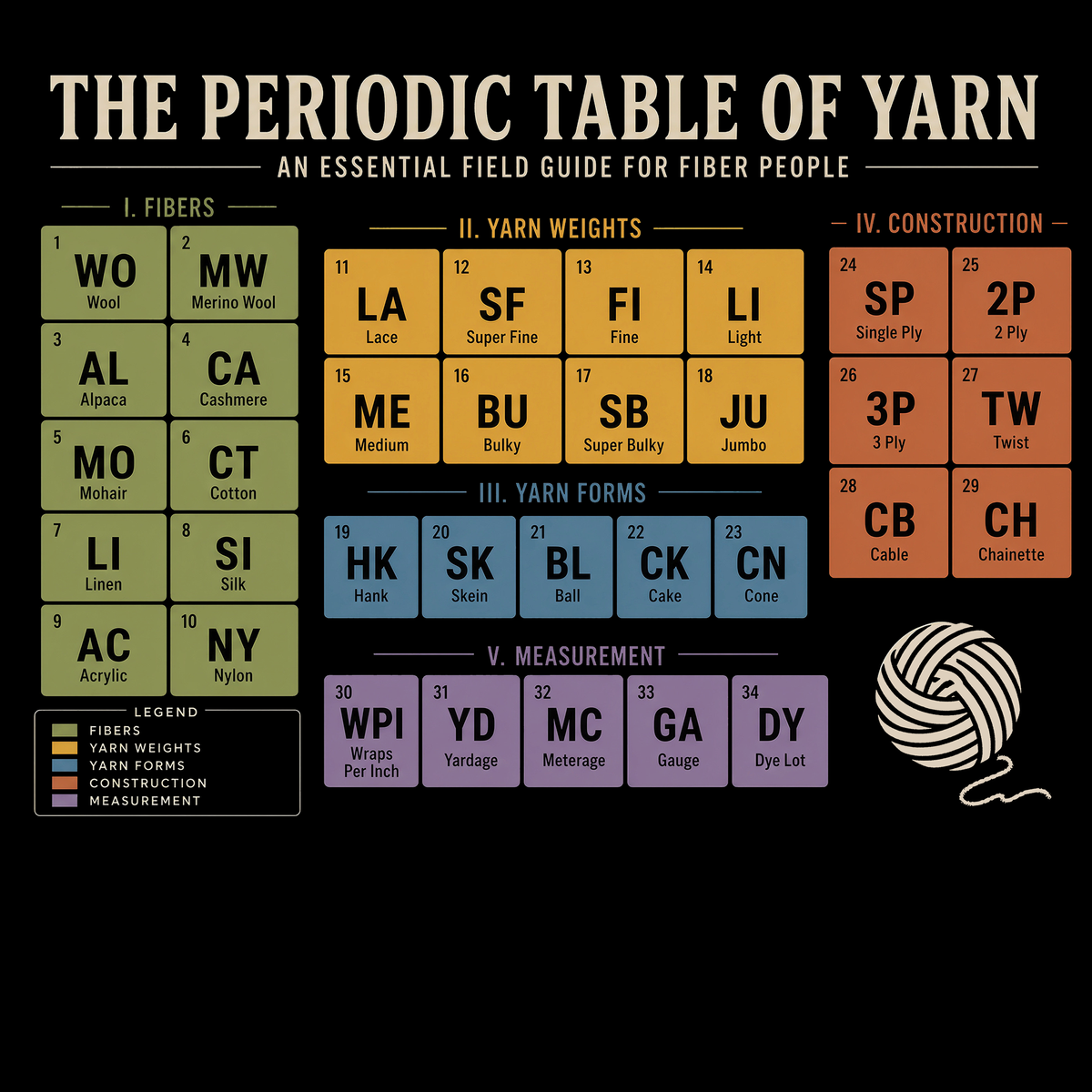 The Periodic Table of Yarn T‑Shirt