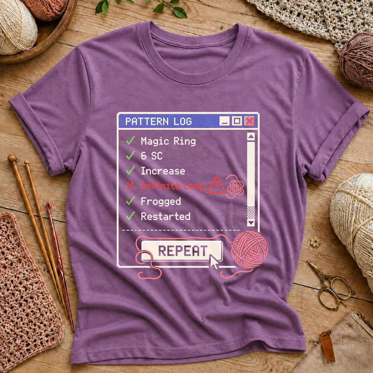 Crochet Pattern Log T-Shirt