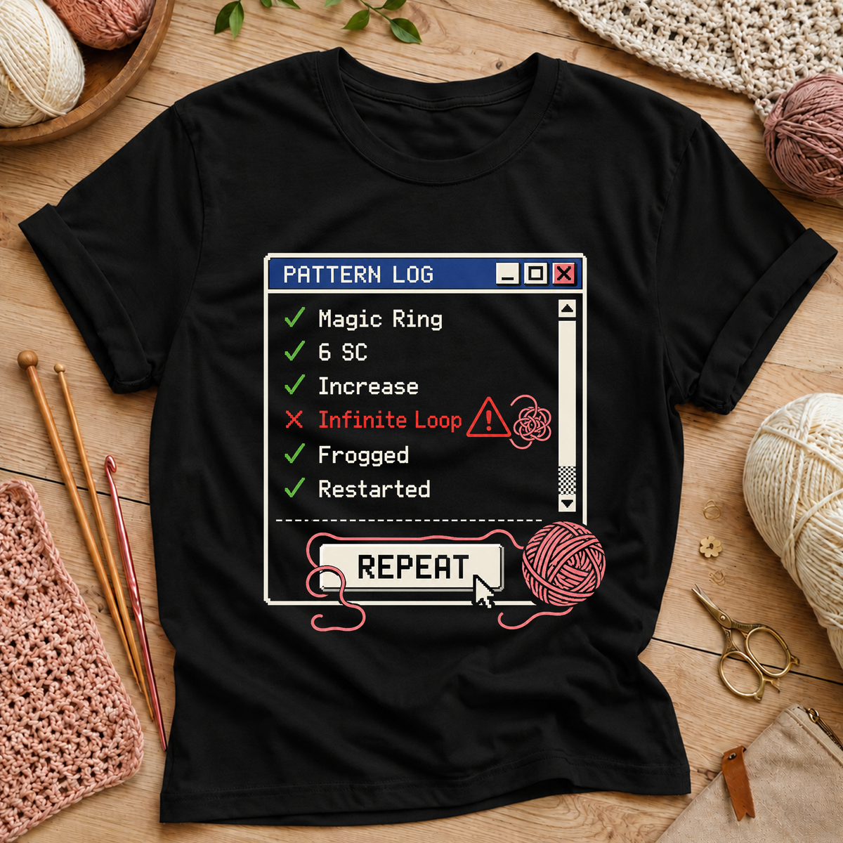 Crochet Pattern Log T-Shirt