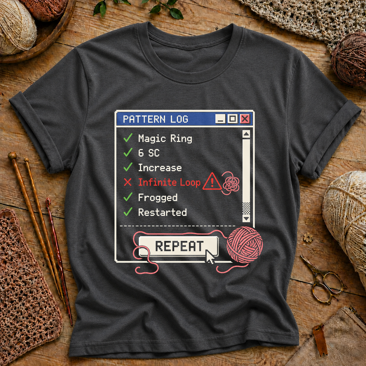 Crochet Pattern Log T-Shirt