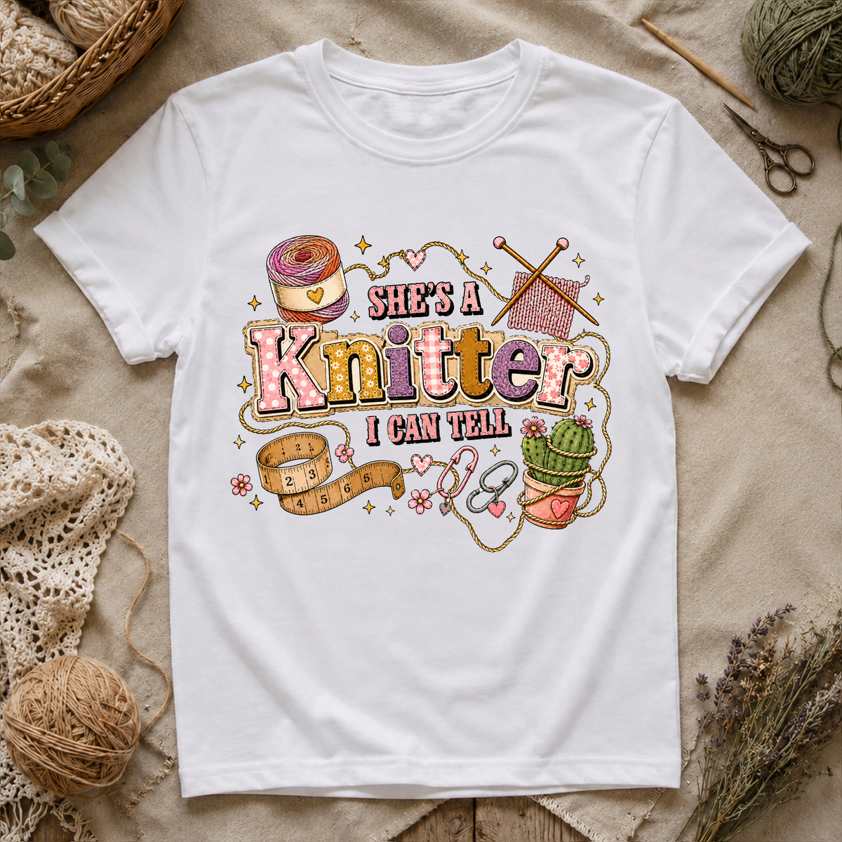 She's A Knitter I Can Tell T‑Shirt